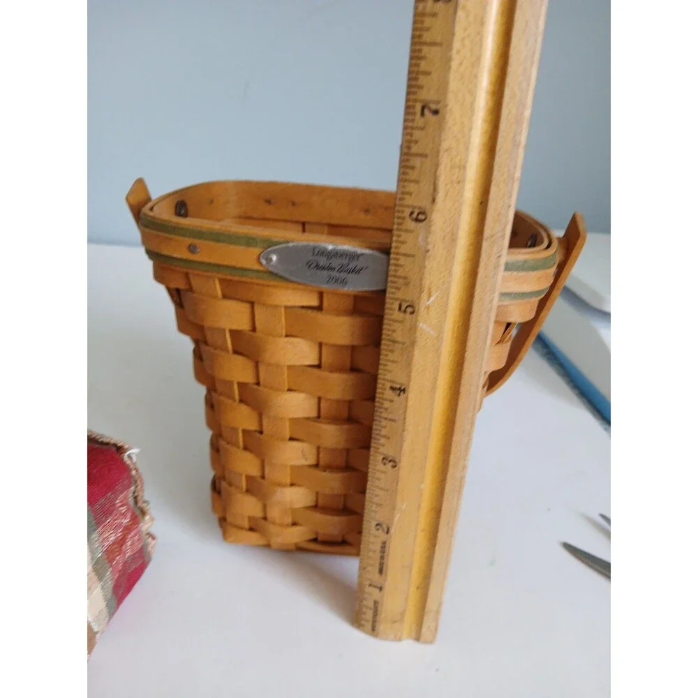 Longaberger 2006 Dresden Basket w Protector & Liner Signed Bottom